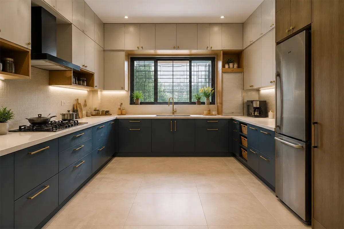 U-Shaped Modular Kitchen